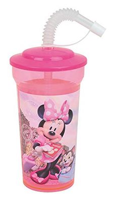 FUN HOUSE Disney Minnie 005771 Children's Tumbler with Straw