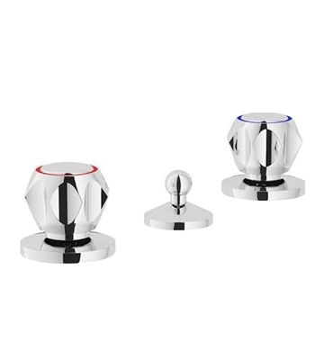 NUOVA FLORA 6015/1 BATTERIA BIDET 3 FORI CON SCARICO CROMO