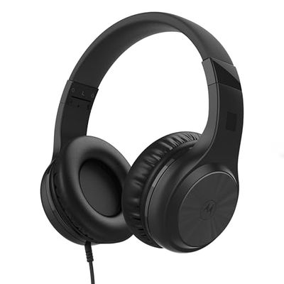 Motorola Sound Moto XT120 - Cuffie cablate - Over-ear - Cavo da 120 cm - Design pieghevole - Isolamento acustico passivo - Nero