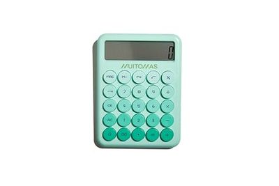 Muitomas, Calcolatrice con Display Ampio a 12 Cifre, Portatile, Alimentazione con Batteria AAA, Colore Verde