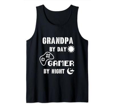 Funny Grandpa by day gamer by night Cool grandpa Camiseta sin Mangas