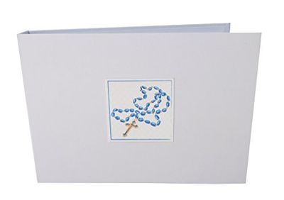 WHITE COTTON CARDS Tiny Album Photo Valeur Croix Bleu, Blanc