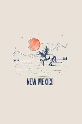 New Mexico Blank Lined Journal: Cowgirl Lasso Themed Notebook Souvenir for Travel Lovers, 120 Pages 6 x 9 inches