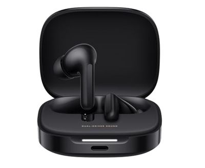 Xiaomi Redmi Buds 6, Cuffie Bluetooth, Design a doppio Driver, Cancellazione attiva del rumore, Doppio Microfono con AI integrata, Batteria a lunga durata fino a 42 ore, Comandi Touch, Nero