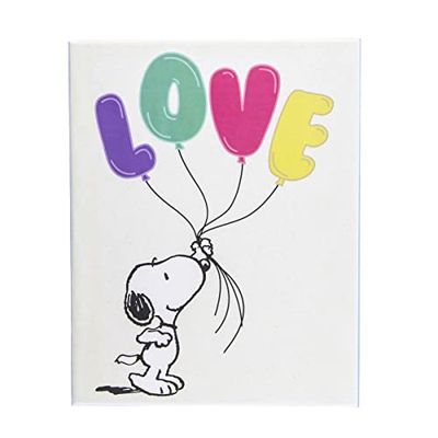 Graphique Pinda's Love Ballon Assorted Boxed Notecards, 20 Verfraaide Glitter Snoopy Kaarten op Gecoate Cardstock, met 4 ontwerpen, bijpassende enveloppen en opbergdoos, 4,2 "x 6"