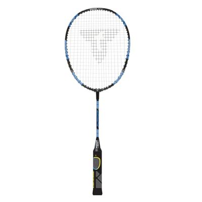 Raquete de aprendizagem de badminton Talbot Torro Eli Junior, comprimento cortado 58 cm, pega de aprendizagem, cabeça em forma de gota, ideal para desporto e treino escolar