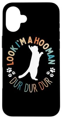 Look I'm a Hooman Funny Cat Meme Case for iPhone 16 Plus