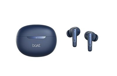 Boat Airdopes 141 ANC, ANC (~ 32dB), 50 ms de Baja latencia, tecnología ENx de 4 micrófonos, batería de 42 Horas, Carga rápida, Modos de ecualización Dual, IPX5, Auriculares Bluetooth v5.3