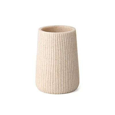 TATAY Saigon Bicchiere da Bagno, Poliresina, Beige, 7.7x7.7x10.3 cm