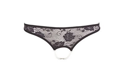 Cottelli Collection Small Black Lace String Pearls