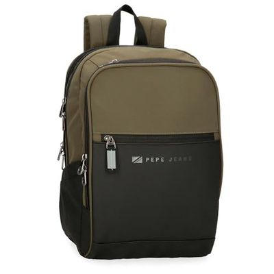 Pepe Jeans Jarvis Laptop Backpack 12" Green 25x37x10cm Faux Leather and Polyester 11.1L by Joumma Bags, green, Daycare Backpack