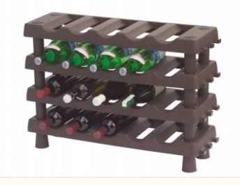 Kit para agregar 2 estantes de plástico en el estante del vino y sus columnas: L 715 x P 220 x H 245 mm.
