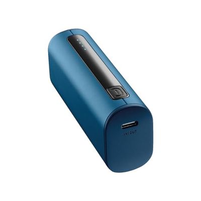 Cellularline | Power Bank Thunder 5000 | draagbare oplader extra compact 12 W met USB-C-aansluiting - kleur blauw