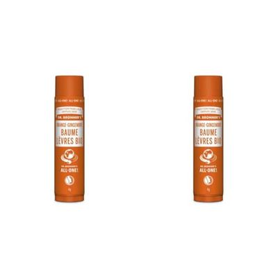 Stick à Lèvres Bio Orange Gingembre Dr Bronner's 4 gr (Lot de 2)