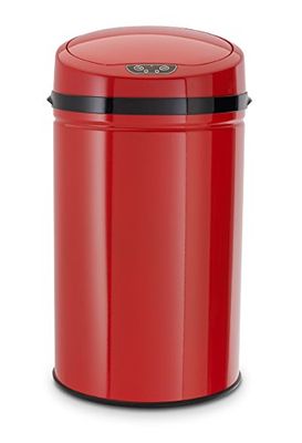 Echtwerk Oficina/baño/cosmética Papelera, Sensor de Movimiento por Infrarrojos, sin Contacto, Cuerpo de Acero Inoxidable, INOX Rojo, pequeño