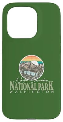 Vintage North Cascades National Park Washington Mountain Case for iPhone 15 Pro