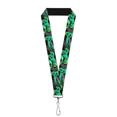 Buckle-Down Unisex's Lanyard-1.0-Oogie Boogie Pose Electric Glow Key Chain, Multicolor, One Size