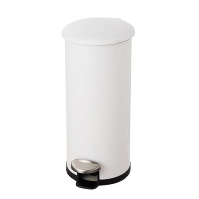 Helit H2406605 - Cubo de basura el zinc 20 litros, cubo de basura blanco, cubo de pedal, papelera
