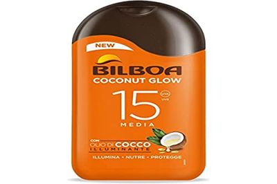 Bilboa, Coconut Glow Solar Milk SPF 15, Solkräm med kokosnötsolja och E-vitamin, Lätt på huden, Vattentåligt solskydd, 200 ml