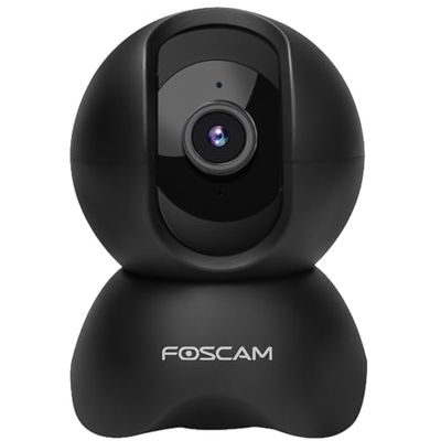 Foscam X5 5MP Super HD WLAN draaibare en kantelbare bewakingscamera met twee-weg audiocommunicatie, nachtzicht, bewegings- en geluidsherkenning, personenherkenning (zwart)