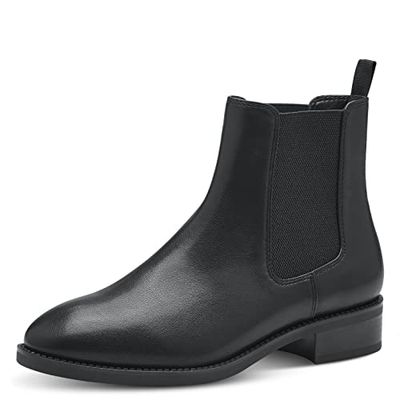 Tamaris DAMES Enkellaarzen, Vrouwen Enkellaarsjes,TOUCHit,laarzen,halve laarzen,bootie,plat,BLACK,41 EU