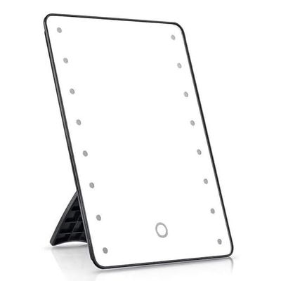 DRW Specchio da bagno regolabile con illuminazione LED Variabile in acrilico nero 26,9 x 4,8 x 23,3 cm