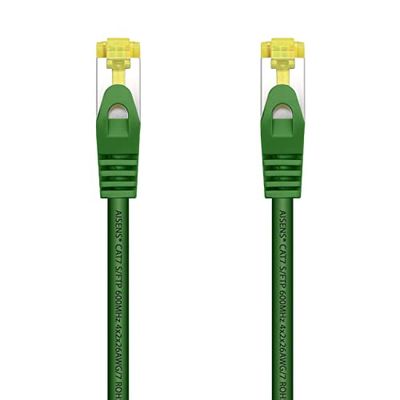 AISENS A146-0481 Cable de red latiguillo RJ45 LSZH Cat.7 600 MHz S/FTP PIMF AWG26, verde, 0.5m