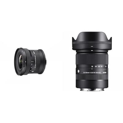 Sigma - Obiettivo 10-18 mm F2.8 DC DN per Sony E & 585965 Obiettivo 18-50 mm/F2.8 DC DN Contemporary per Sony E-Mount, Nero