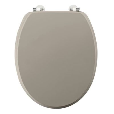 Douceur d'Intérieur, Abattant de WC (37 x 46 cm) Matteis Taupe, MDF Uni Mat