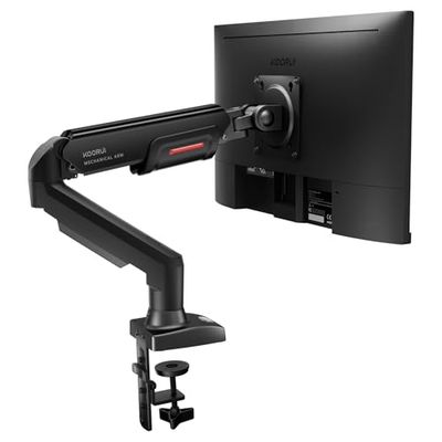 KOORUI KR20Y Monitorhouder voor platte en gebogen schermen, VESA 75 & 100 mm tafelbevestiging, in hoogte verstelbaar met kantelbaar, draaibaar, verhoogd draagvermogen van 2-9 kg