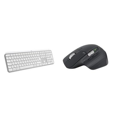 Logitech MX Keys S, Tastiera Wireless, Profilo Basso, Tasti Programmabili, Retroilluminazione & MX Master 3S-Mouse wireless ad alte prestazioni con scorrimento ultraveloce, ergonomico