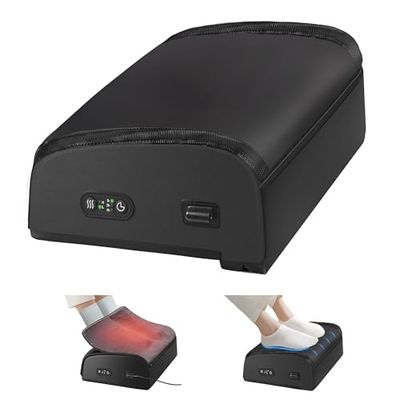 COMFIER Repose-pieds Bureau,2 températures réglables (max. 60°C),Repose pieds ergonomique, 2 Hauteurs Réglables, pour Bureau/Voyage/Maison