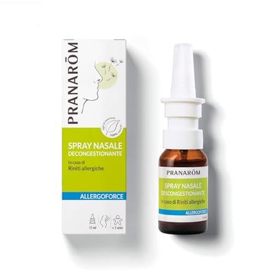 PRANAROM - Allergoforce - Spray Nasal Descongestionante - Con Aceites Esenciales Bio, Rinitis Alérgica Y Molestias Estacionales - 15ml