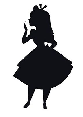 Disney väggbild från Komar | Alice Silhouette | Barnrum, dekoration, konsttryck | Storlek 50 x 70 cm (bredd x höjd) | utan ram | WB008-50x70