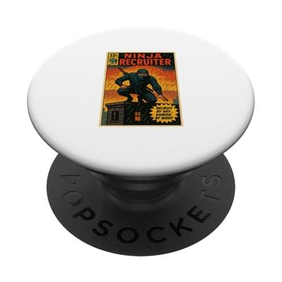 Estilo de portada de cómic Recruiter Ninja Cool Manager PopSockets PopGrip Adhesivo