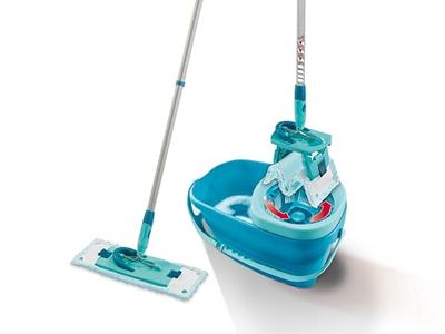 Leifheit Clean Twist M Ergo Scopa lavapavimenti, Set scopa lava pavimenti e secchio, Panno pavimenti con meccanismo di rotazione e tecnologia di centrifuga
