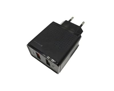Watio Wave Chargeur USB - Chargeur de Voyage/Mural Double avec Quick Charge 3.0, Couleur Noire, 2 Ports pour Charge Rapide et Efficace. *