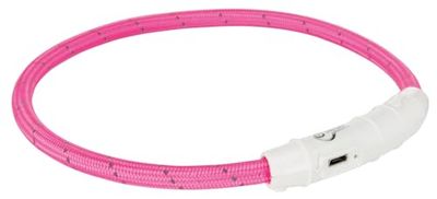 Trixie Anello luminoso Flash USB L – XL (65 cm/ø 7 mm) rosa