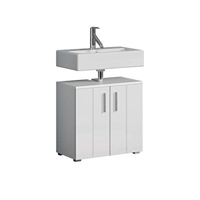 trendteam smart living - Armario para Debajo del Lavabo - Wons - Dimensiones de Montaje (Ancho x Alto x Profundidad) 60 x 58 x 34 cm - Color Blanco Brillante - 220730101