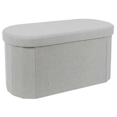 HOME DECO FACTORY, HD0193, grijze klapbank, pilmodel, meubel, zitting, klapkist en bank, 76 x 38 x 38 cm, zithoogte 38 cm, grijs