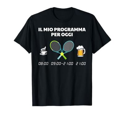 Tennis Divertente Tennista Birra Caffè Maglietta