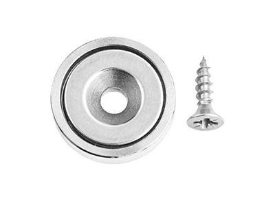 Connex DY7100011 Neodymium Disc Magnet with Round Hole and Screw Diameter 16 x 4.5 x 3.5 mm 1 Piece Extra Strong Magnet 7.5 kg Adhesive Force for Household and Workshop Power Magnet Ring Magnet