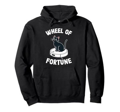 Wheel Of Fortune Cat On Robot Vacuum Cleaner Cat Pullover Hoodie