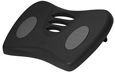 UNILUX Chrysalis Repose-Pieds Ergonomique Fonctionnel Réglable en hauteur 10° - 15° - 20° et Surface antidérapant, Noir, Gris, L 42 x P 32 cm