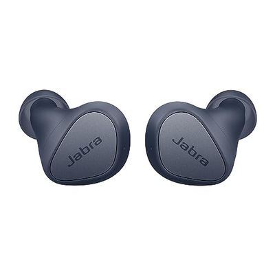 Jabra Elite 3 - Auriculares inalámbricos con diseño con Aislamiento de Ruido, 4 micrófonos para Llamadas claras, Graves Ricos, Audio Personalizable y Modo Mono - Azul Marino