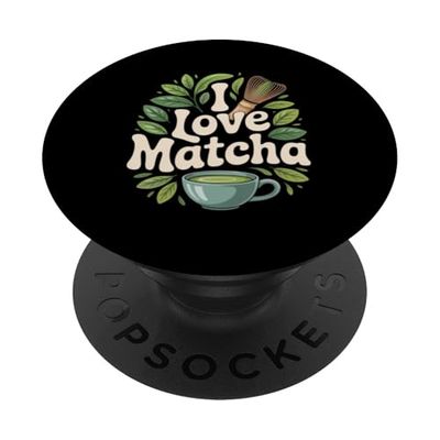 I Love Matcha - Vaso de batidor de hojas PopSockets PopGrip Adhesivo