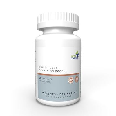 VitaThrive® Vitamin D3 50µg High Strength 2000IU – 120 Tablets