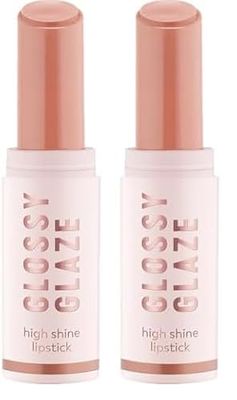Essence Cosmetics Glossy Glaze High Shine Lipstick, Pigmentato, Lucida, Colore Intenso, 1.9 g (Confezione da 2)