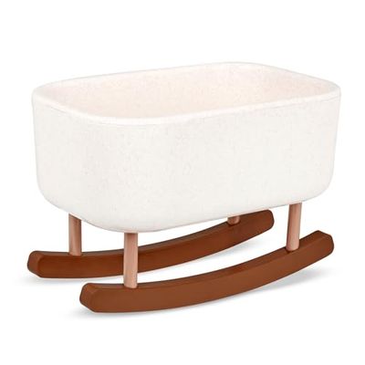 LullaBaby Rocking Crib – 14-tums tillbehör – Stylish Nursery Toys – Pretend Play – Kids Ages 2 & Up – Baby Doll Bassinet, flerfärgad (Maison Battat Inc. LBY7620Z)