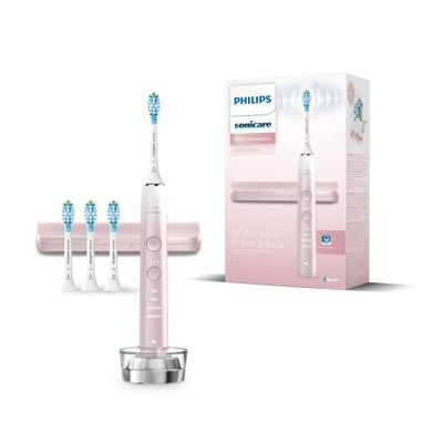 Philips Sonicare Spazzolino elettrico DiamondClean serie 9000 edizione speciale: per pulizia dei denti e igiene orale, rosa, 4 testine Premium Plaque C3 (modello HX9911/79)